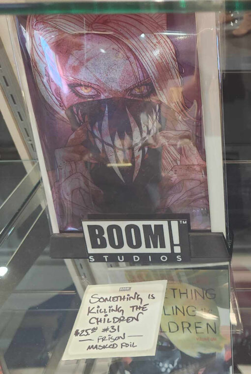 Fresh from the floor of the 2023 San Diego Comic-Con, Something Is Killing The Children #31 Masked Foil by Jenny Frison!